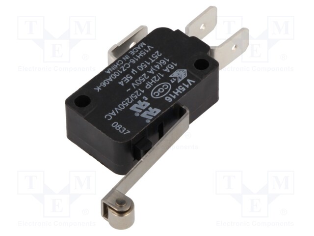 Microswitch SNAP ACTION; with lever (with roller); SPDT; Pos: 2