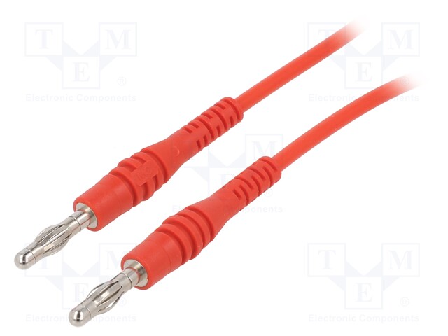 Test lead; 60VDC; 30VAC; 15A; banana plug 4mm,both sides; Len: 2m