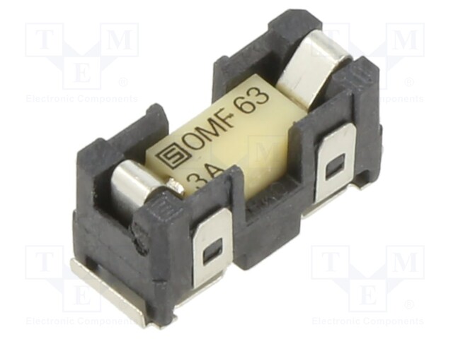 Fuse holder; cylindrical fuses; Mounting: SMT; -40÷85°C; 3A; 63VAC
