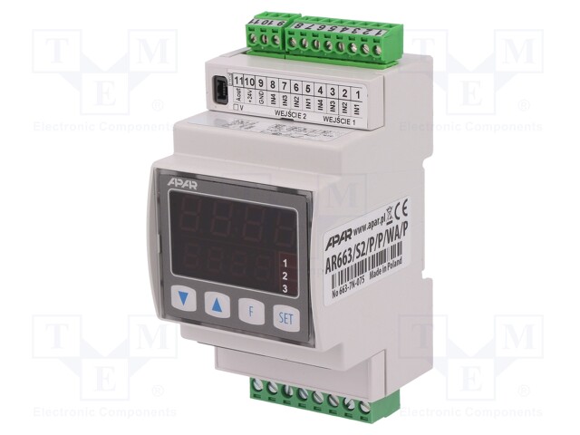 Module: dual channel regulator; relay; OUT 2: relay; DIN; 0÷50°C