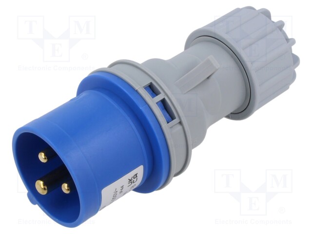 Connector: AC supply; plug; male; 16A; IEC 60309; IP44; PIN: 3E-12
