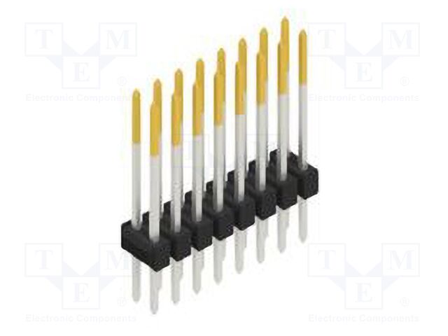 Connector: pin strips; pin header; male; PIN: 16; 2.54mm; THT; 2x8
