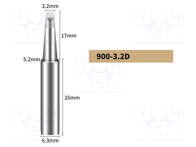 Tip; chisel; 3.2mm; for soldering station; BK969