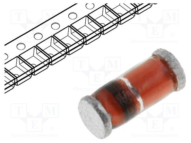 Diode: Zener; 0.5W; 12V; 5mA; SMD; reel,tape; MiniMELF; single diode