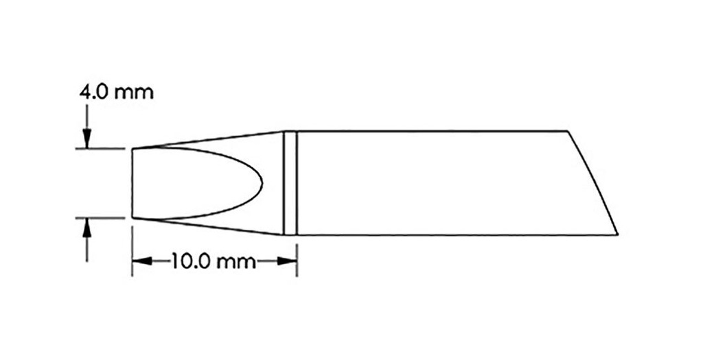 Tip; chisel,elongated; 4mm; for soldering station; GT-HP-T6C