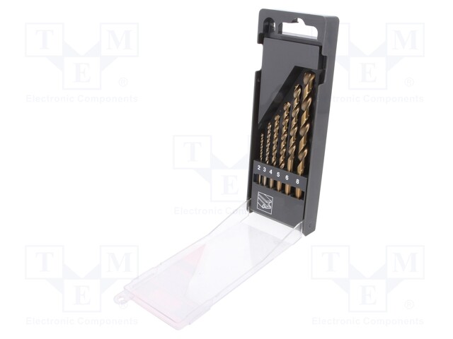 Tool accessories: drill set; Application: metal; Pcs: 6; Mat: HSS