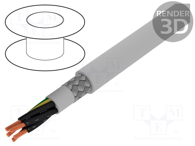 Wire; OLFLEX® 191 CY; 7G2,5mm2; tinned copper braid; PVC; grey
