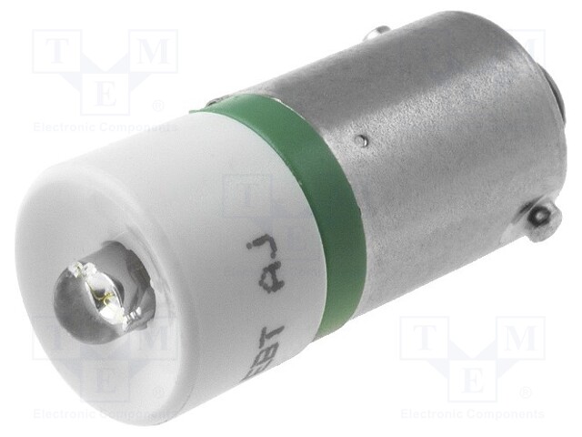 LED lamp; green; BA9S; 230VAC