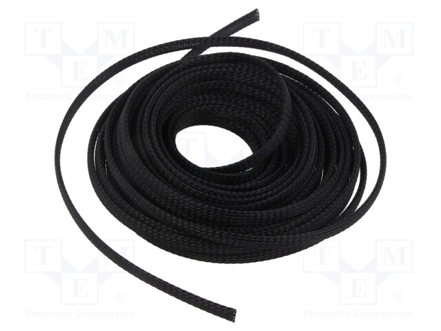 Polyester braid; ØBraid : 5÷10mm; polyester; black; L: 10m; reel