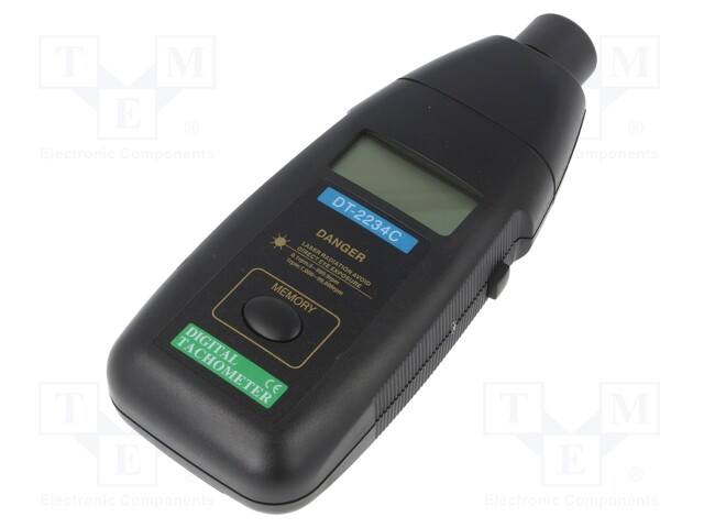 Tachometer; LCD 5 digits 10mm; 5÷99999 rpm; 190x72x37mm; 235g