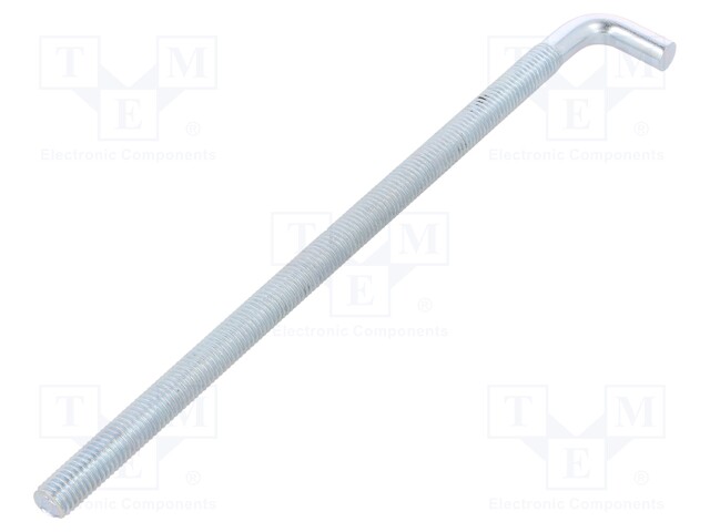 Hook; straight; steel; zinc; Thread len: 200mm; Overall len: 225mm