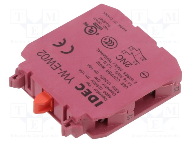 Contact block; YW; Contacts: NC x2