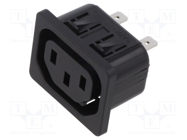 Connector: AC supply; socket; female; IEC 60320; C13 (F); -25÷70°C