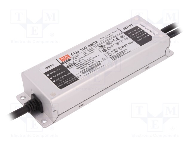 Power supply: switched-mode; LED; 96W; 48VDC; 2A; 100÷305VAC; IP67