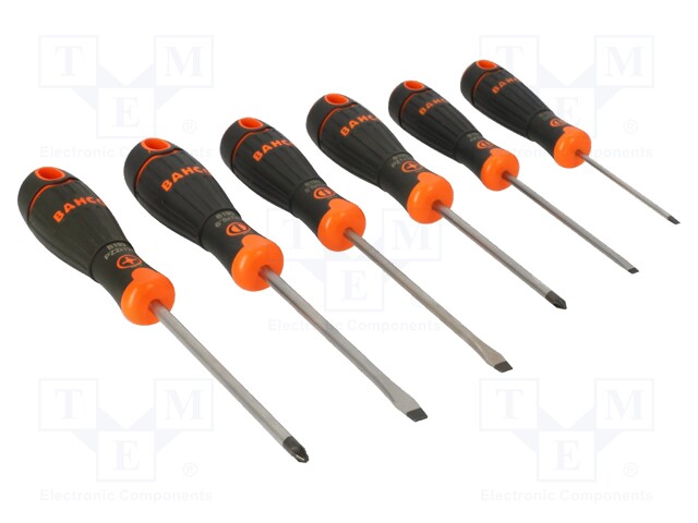 Kit: screwdrivers; Pozidriv®,slot; BahcoFit; 6pcs.