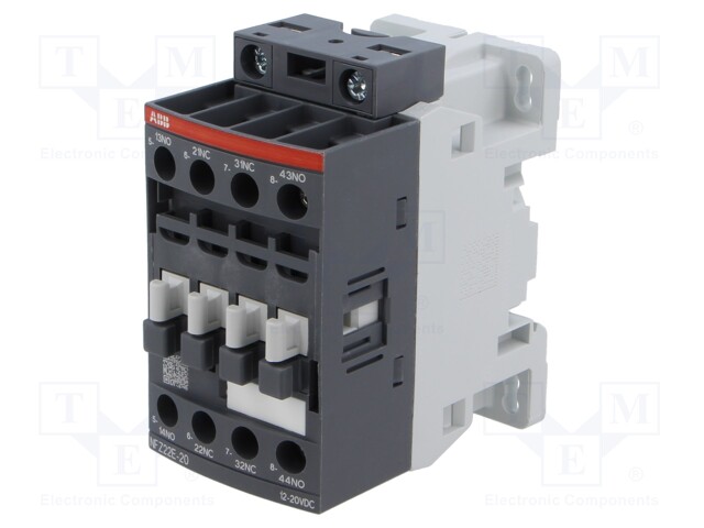 Contactor: 4-pole; NC x2 + NO x2; 12÷20VDC; 3A; DIN,on panel; NFZ