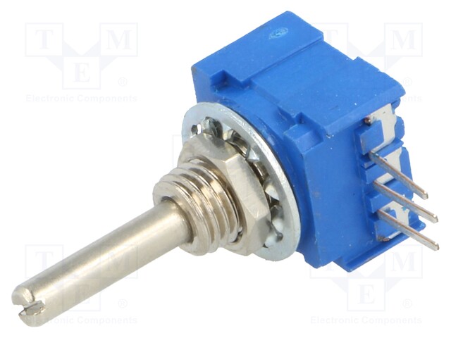 Potentiometer: shaft; THT; 500mW; 10kΩ; ±20%; 290°; for PCB; linear