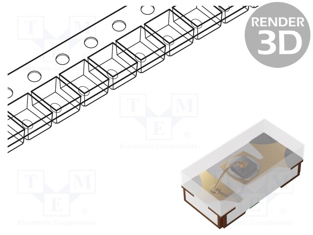 LED; SMD; 0402; blue; 28÷180mcd; 1x0.5x0.35mm; 130°; 2.8÷3.8V; 20mA