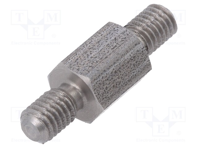 Screwed spacer sleeve; 10mm; Ext.thread: M5; hexagonal