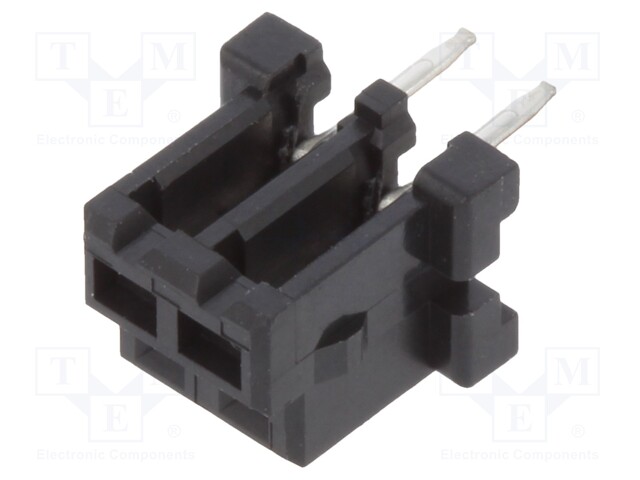 Socket; wire-wire/PCB; female; DF3; 2mm; PIN: 2; THT; on PCBs; tinned