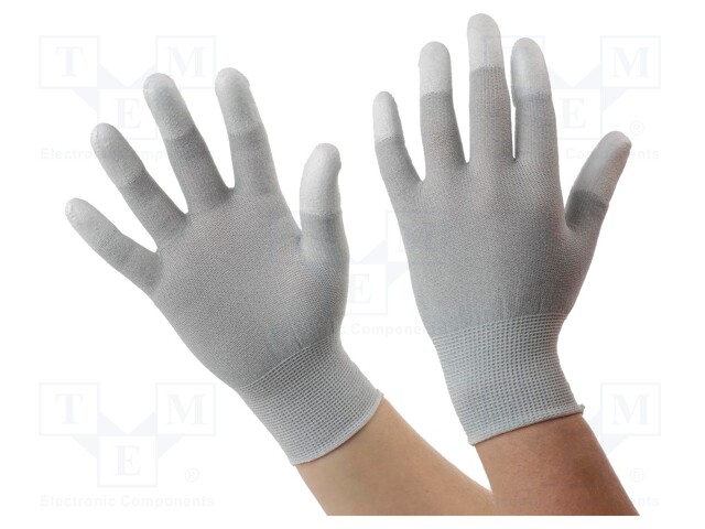 Protective gloves; ESD; M; ANSI/ESD SP15.1; grey (bright)