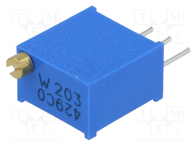 Potentiometer: mounting; multiturn; 20kΩ; 500mW; THT; ±10%; linear