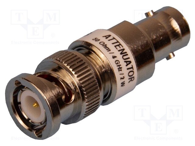 Attenuator; BNC socket,BNC plug; 50Ω; 20dB; 4GHz; 42.6mm