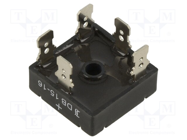 Three-phase bridge rectifier; Urmax: 1600V; If: 15A; Ifsm: 350A