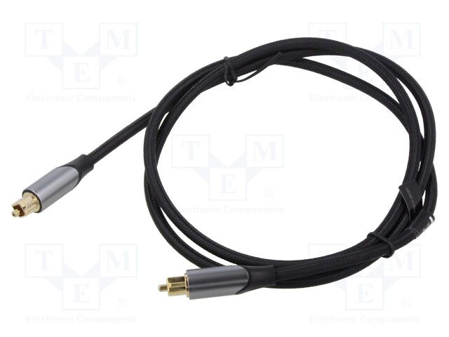Cable; Toslink plug,both sides; 1m; Plating: gold-plated; black