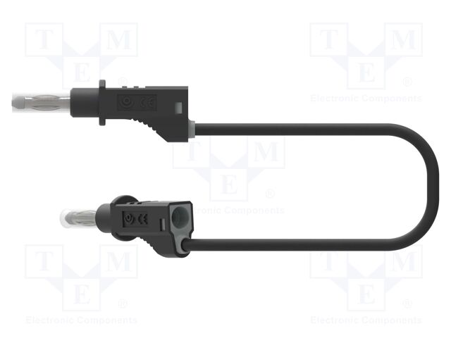 Test lead; banana plug 4mm,both sides; with sliding cover