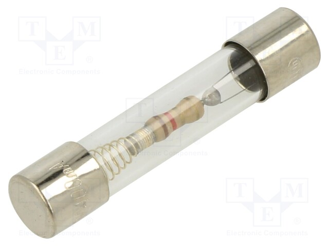 Fuse: fuse; 400mA; 250VAC; glass; 6.35x31.8mm; brass; nickel plated