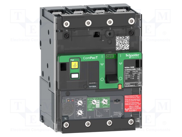 Power breaker; Inom: 100A; IP40; -25÷70°C; Short circuit cap: 25kA