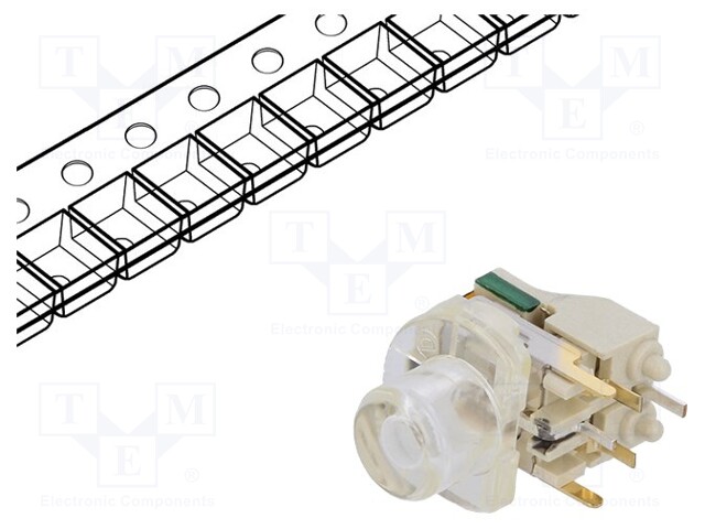 Microswitch TACT; SPST-NO; Pos: 2; 0.05A/12VDC; THT; LED; 1.56N