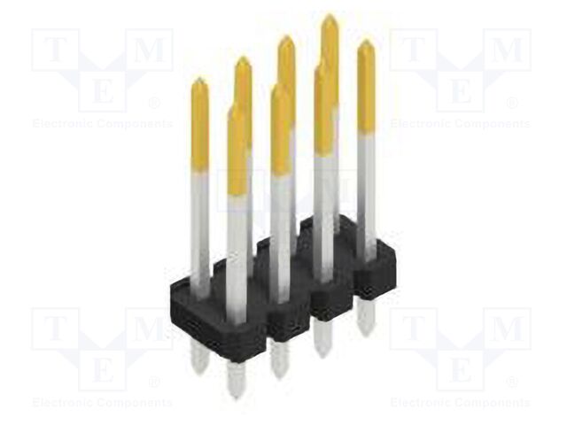 Connector: pin strips; pin header; male; PIN: 8; 2.54mm; THT; 2x4