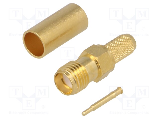 Plug; SMA; male,reverse; straight; 50Ω; soldering,crimped; teflon