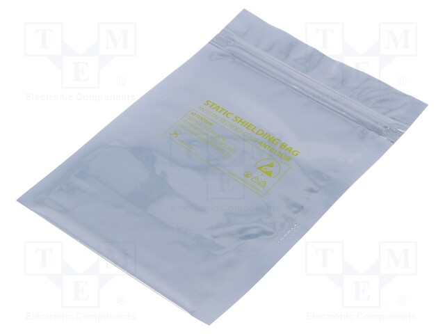 Protection bag; ESD; L: 127mm; W: 76mm; D: 75um; 100pcs; <10GΩ