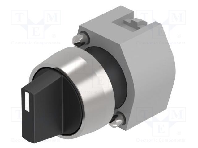 Switch: rotary; 22mm; Stabl.pos: 1; black; none; IP65; prominent