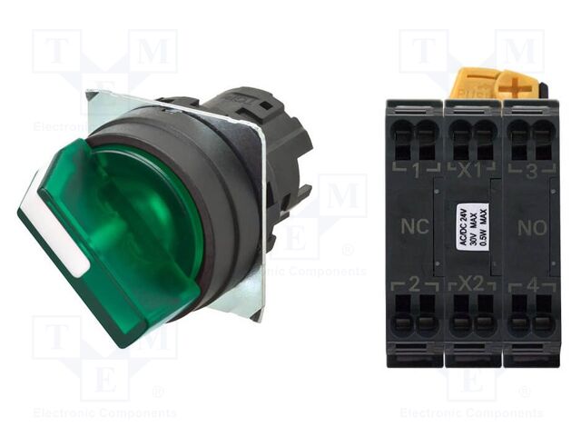 Switch: rotary; 22mm; LED; Pos: 2
