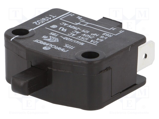 Microswitch SNAP ACTION; SPST-NC; 16A/400VAC; Rcont max: 100mΩ