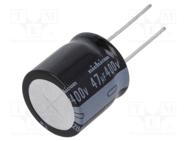 Capacitor: electrolytic; THT; 47uF; 400VDC; Ø20x20mm; Pitch: 10mm