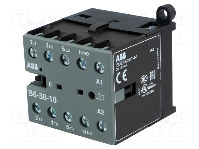 Contactor: 3-pole; NO x3; Auxiliary contacts: NO; 380÷415VAC; 6A