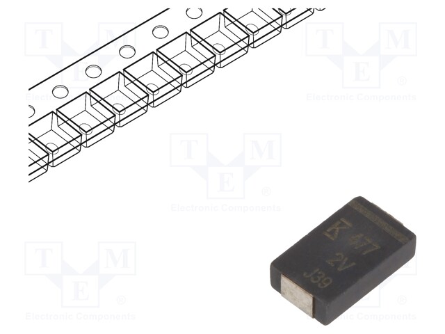 Capacitor: polymer; 470uF; 2VDC; Case: V; 2917; ESR: 4.5mΩ; SMD; ±20%