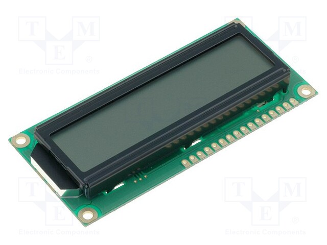 Display: LCD; alphanumeric; FSTN Positive; 16x2; gray; 80x36x10mm