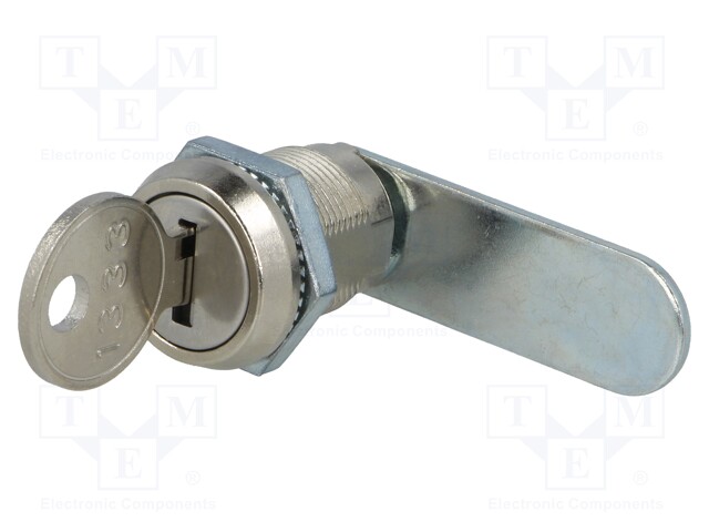 Lock; zinc and aluminium alloy; 22mm; Key code: 1333; 90°