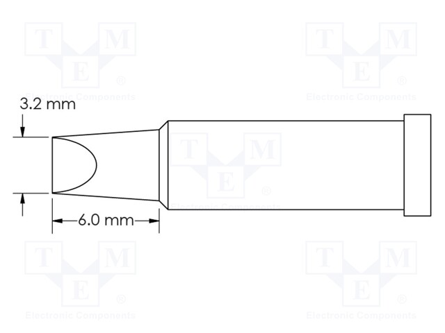 Soldering Tip, 60° Chisel/Power, 3.2 x 6 mm, Soldering Station