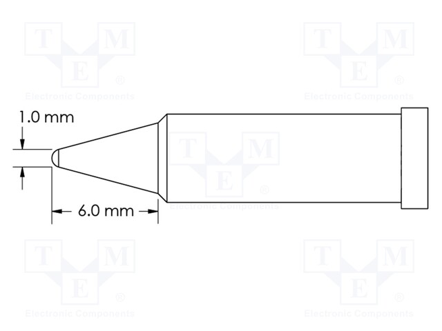 Soldering Tip, Conical/Power, 1 x 6 mm, Soldering Station