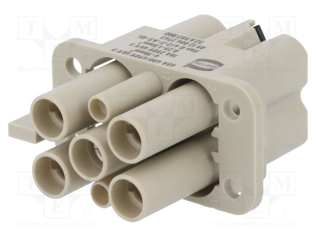 Connector: HDC; female; Han Q; PIN: 6(4+2); Compact
