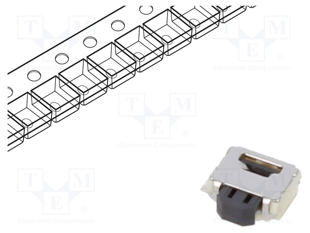 Microswitch TACT; SPST-NO; Pos: 2; 0.05A/12VDC; SMT; none; 1.59N