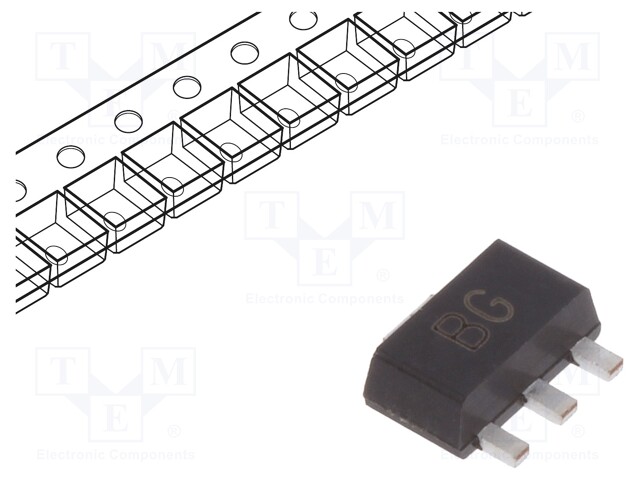 Transistor: NPN; bipolar; 60V; 1A; 1W; SOT89