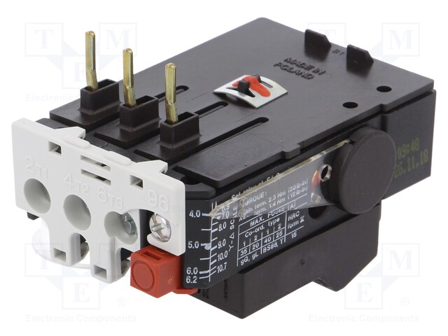Thermal relay; Leads: screw terminals; 4÷6.2A; -5÷40°C